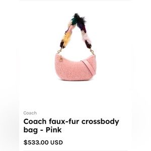 Brand New Pink Fuzzy Faux Fur Crossbody Bag